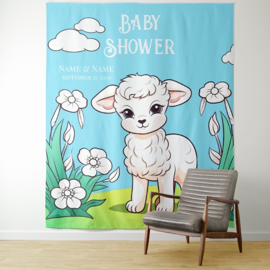 Little Lamb Achtergrond Wandkleed (In situ)