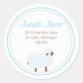 Little Lamb Adreslabel Ronde Sticker (Voorkant)