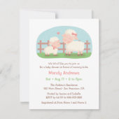 Little Lamb and Mommy Boerderij Baby shower Kaart (Voorkant)