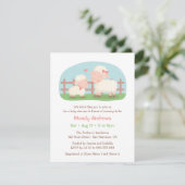 Little Lamb and Mommy Boerderij Baby shower Kaart (Staand voorkant)
