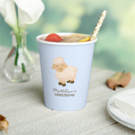 Little Lamb Baby Boy doopsel Papieren Bekers