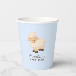 Little Lamb Baby Boy doopsel Papieren Bekers