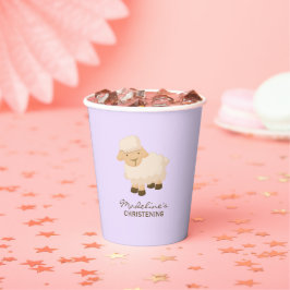Little Lamb Baby Meisje Doop Papieren Bekers