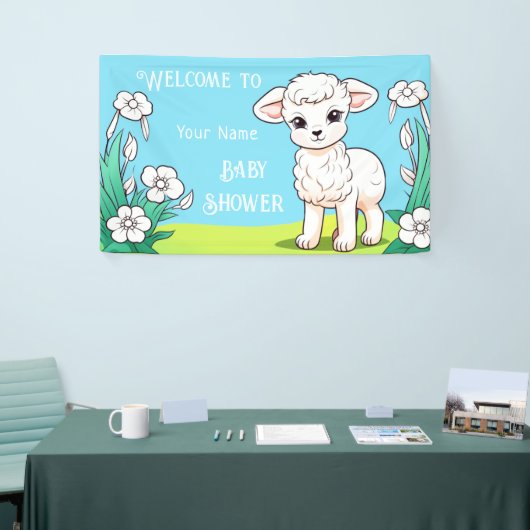 Little Lamb Baby shower Banner (Beurs)