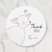 Little Lamb Baby shower Bedankjes Labels (Achterkant)