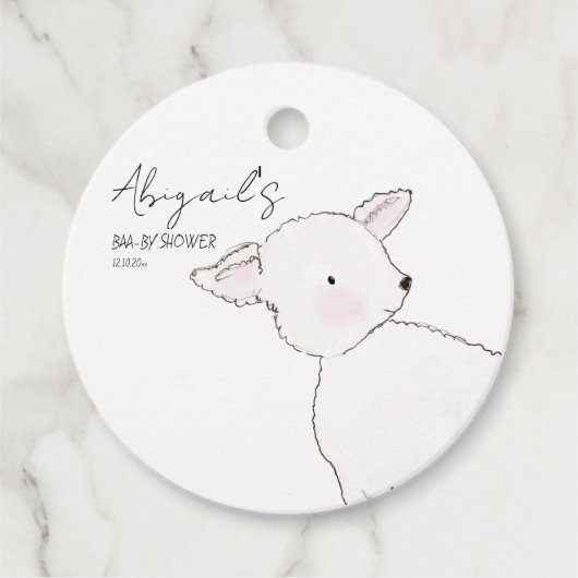 Little Lamb Baby shower Bedankjes Labels (Voorkant)