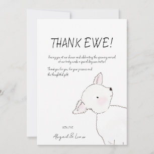 Little Lamb Baby Shower Bedankkaart