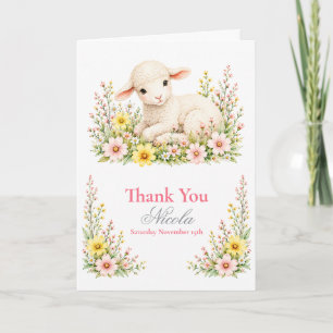 Little Lamb Baby Shower Bedankkaart