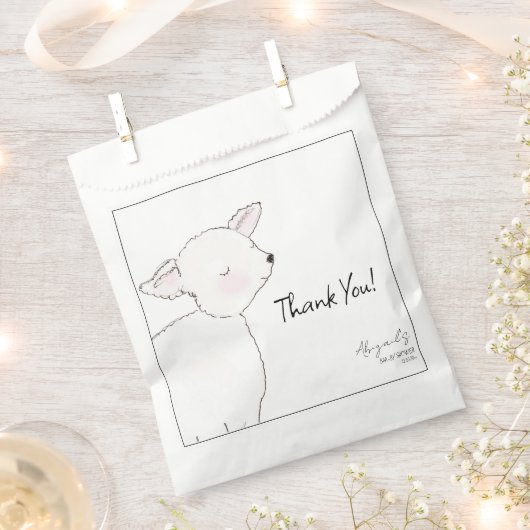 Little Lamb Baby shower Bedankzakje (Geknipt)