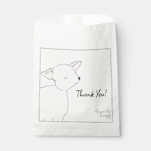 Little Lamb Baby shower Bedankzakje (Voorkant)