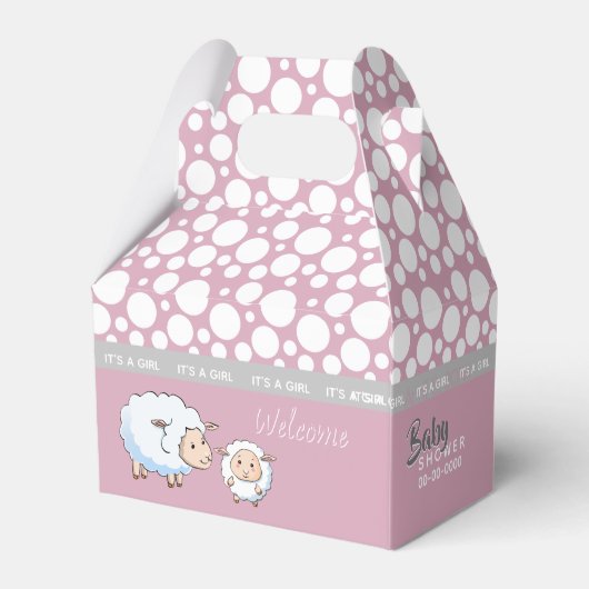 Little Lamb Baby shower benodigdheden Bedankdoosjes (Achterkant)