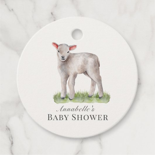 Little Lamb Baby shower Dank u Bedankjes Labels (Voorkant)