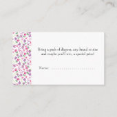 Little Lamb Baby shower Diaper Raffle Floral Informatiekaartje (Achterkant)