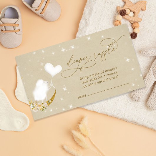 Little Lamb Baby shower Diaper Raffle Ticket Informatiekaartje