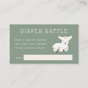 Little Lamb Baby shower Diaper Raffle Ticket Informatiekaartje