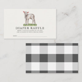 Little Lamb Baby shower Diaper Raffle Ticket Informatiekaartje