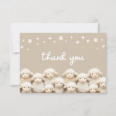 Little Lamb Baby shower Flat Dank u kaart (Voorkant)