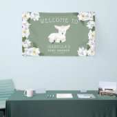 Little Lamb Baby shower Floral Welkom Spandoek (Beurs)