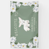 Little Lamb Baby shower Floral Welkom Spandoek (Verticaal)