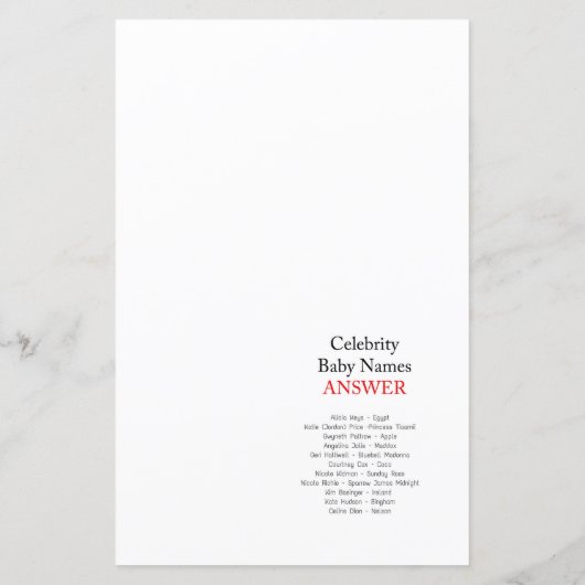 Little Lamb Baby shower Game PRINED (Achterkant)