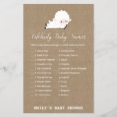 Little Lamb Baby shower Game PRINED (Voorkant)