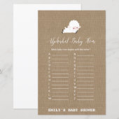 Little Lamb Baby shower Game PRINED (Voorkant / Achterkant)
