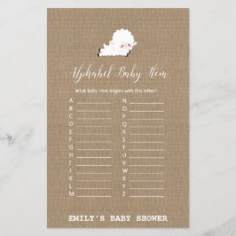 Little Lamb Baby shower Game PRINED