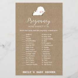 Little Lamb Baby shower Game PRINED