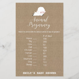 Little Lamb Baby shower Game PRINED