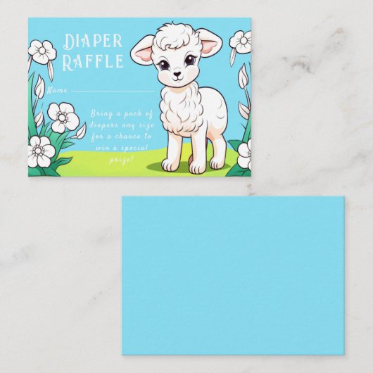 Little Lamb Baby shower Informatiekaartje (Voorkant / Achterkant)