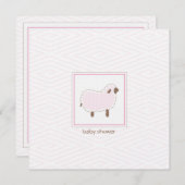 Little Lamb Baby shower Invitation Kaart (Voorkant / Achterkant)