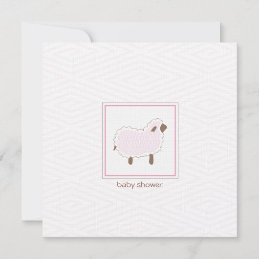 Little Lamb Baby shower Invitation Kaart (Voorkant)