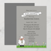 Little Lamb Baby shower Invitation Kaart (Voorkant / Achterkant)