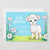 Little Lamb Baby shower Invitation Kaart (Voorkant)