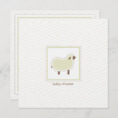 Little Lamb Baby shower Invitation Kaart (Voorkant / Achterkant)