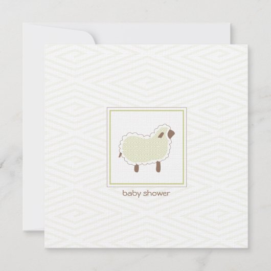Little Lamb Baby shower Invitation Kaart (Voorkant)