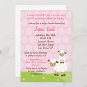 Little Lamb Baby shower Invitation Kaart (Voorkant / Achterkant)