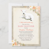 Little Lamb Baby shower Invitation Kaart (Voorkant)