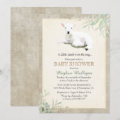 Little Lamb Baby shower Invitation Kaart (Voorkant / Achterkant)