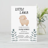Little Lamb Baby shower Invitation Kaart (Staand voorkant)