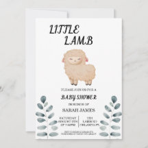 Little Lamb Baby shower Invitation