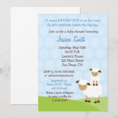 Little Lamb Baby shower Invitation Kaart (Voorkant / Achterkant)