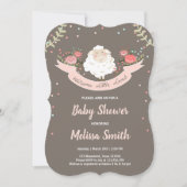 Little lamb Baby shower Invitation Pink Spring Kaart (Voorkant)