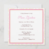 Little Lamb Baby shower Invitation | Roze Kaart (Achterkant)