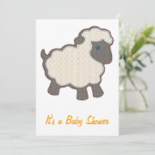 Little Lamb Baby shower Kaart (Staand voorkant)