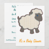 Little Lamb Baby shower Kaart (Voorkant / Achterkant)