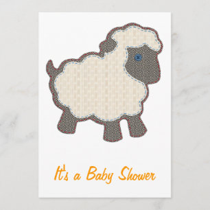 Little Lamb Baby shower Kaart