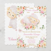 Little Lamb Baby shower Kaart (Voorkant / Achterkant)