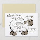 Little Lamb Baby shower Kaart (Voorkant / Achterkant)