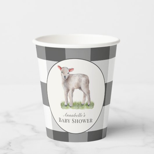 Little Lamb Baby shower Papieren Bekers (Voorkant)